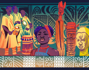 A yoruba art of yoruba drummers and some yoruba deity